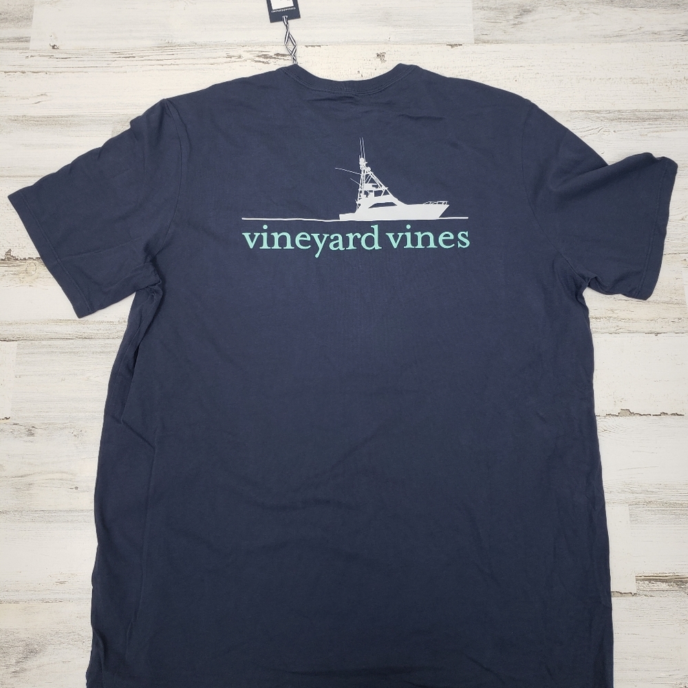 NWT VINEYARD VINES T-SHIRT BOAT YACHT NAVY BLUE